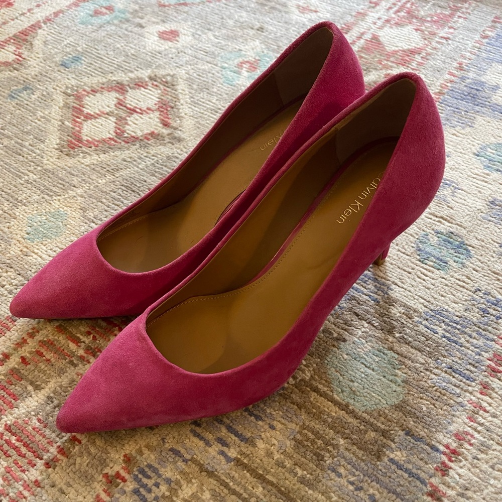 Calvin Klein Pink Suede Gayle Heels